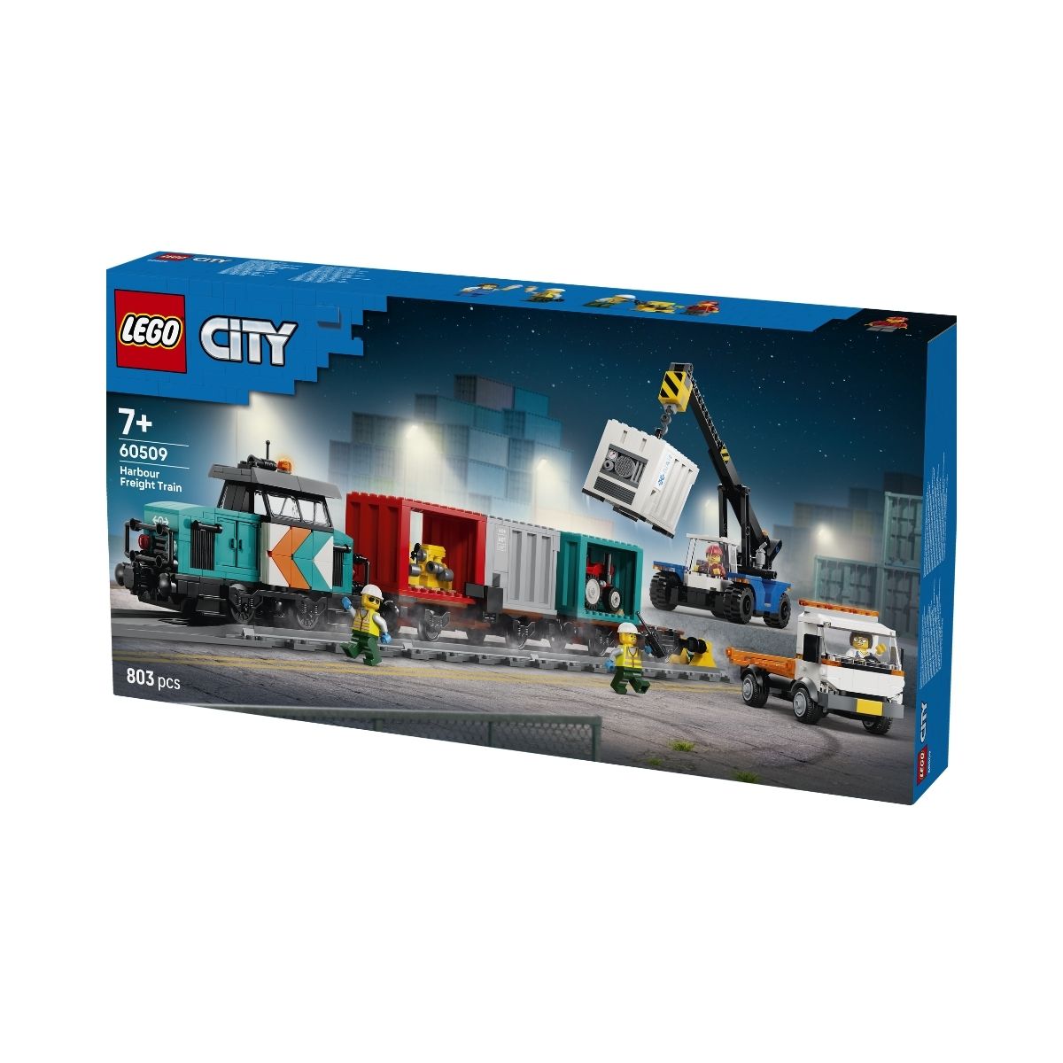 Đồ Chơi Lắp Ráp Tàu Hàng Cảng Biển Kèm Cần Cẩu & Xe Tải LEGO CITY 60509 (803 chi tiết)