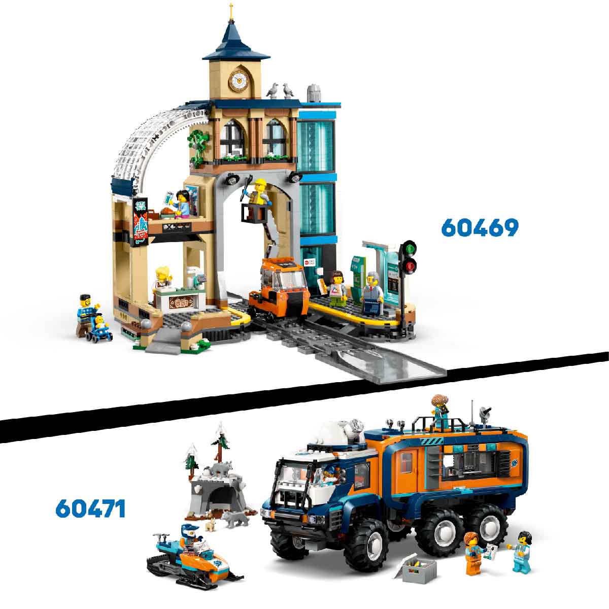 Đồ Chơi Lắp Ráp Tàu Lửa Khám Phá Bắc Cực LEGO CITY 60470 (1517 chi tiết)