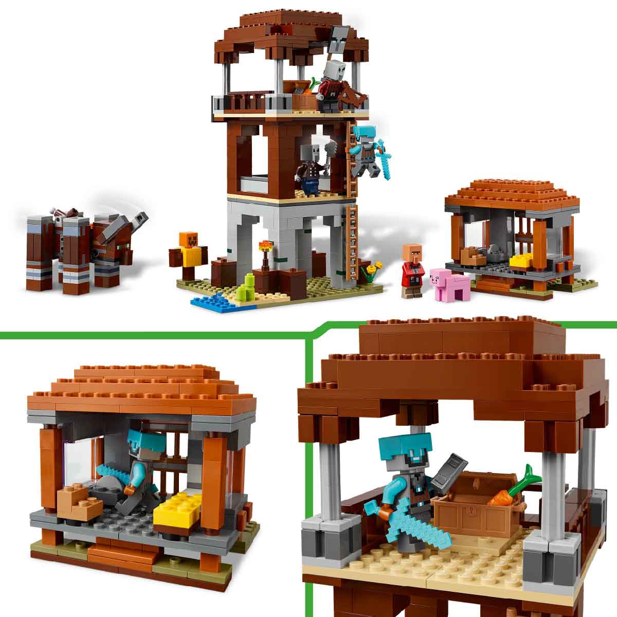 Đồ Chơi Lắp Ráp Trạm Canh Của Kẻ Cướp Và Quái Thú Ravager LEGO MINECRAFT 21278 (665 chi tiết)