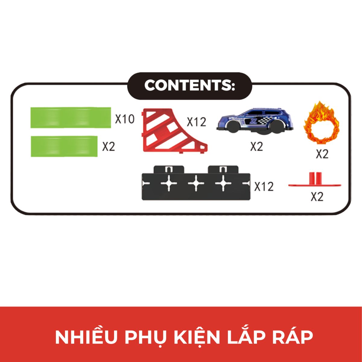 Đồ Chơi Lắp Ráp Vòng Xoáy Cuồng Phong Kèm 2 Xe Trớn VECTO VT8505