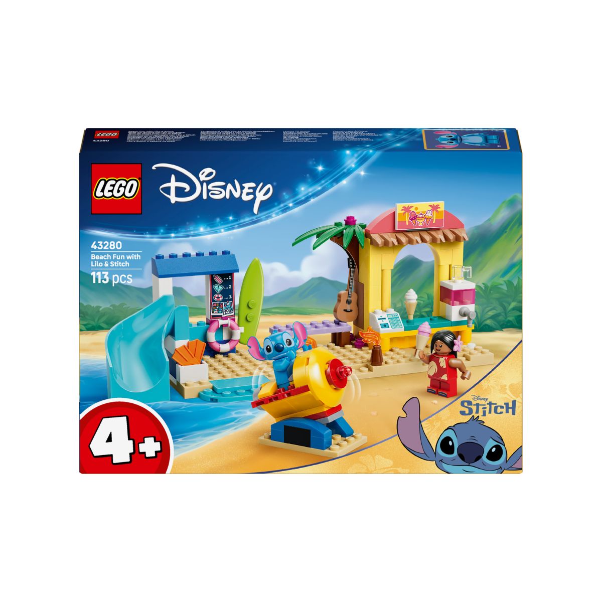 Đồ Chơi Lắp Ráp Vui Chơi Bãi Biển Cùng Lilo & Stitch LEGO DISNEY PRINCESS 43280 (113 chi tiết)