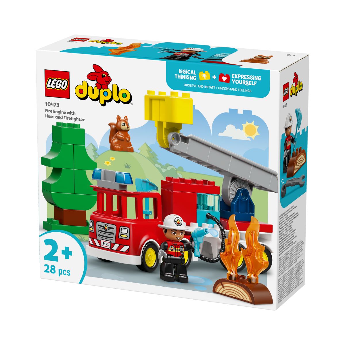 Đồ Chơi Lắp Ráp Xe Cứu Hỏa Kèm Vòi Phun Nước Và Lính Cứu Hỏa LEGO DUPLO 10473 (28 chi tiết)