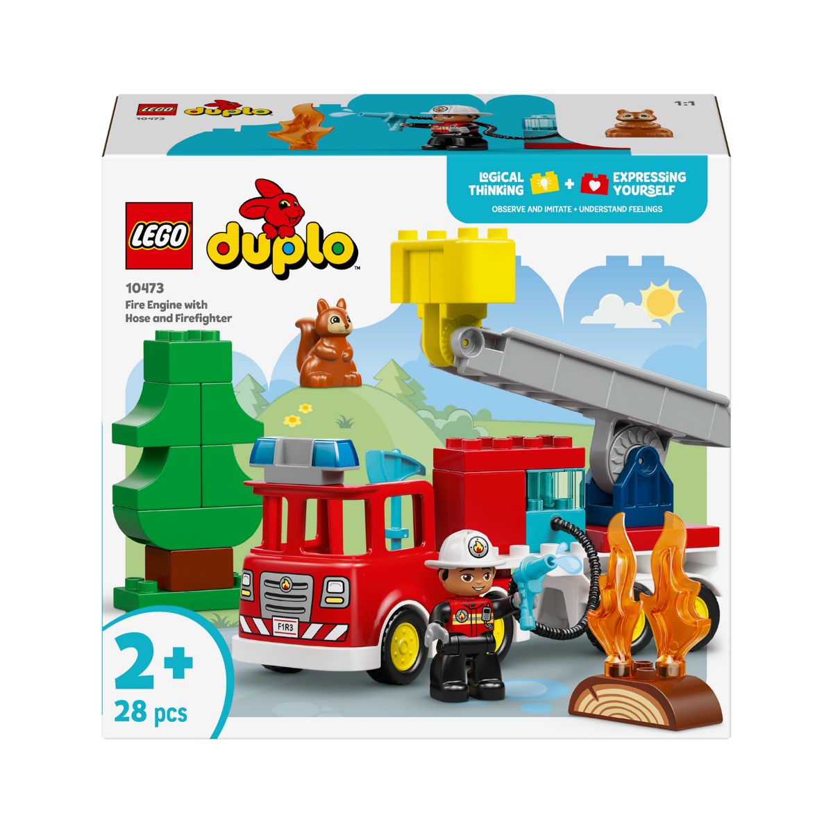 Đồ Chơi Lắp Ráp Xe Cứu Hỏa Kèm Vòi Phun Nước Và Lính Cứu Hỏa LEGO DUPLO 10473 (28 chi tiết)