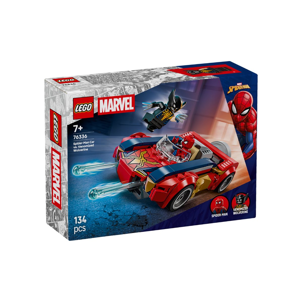 Đồ Chơi Lắp Ráp Xe Spider-Man Và Wolverine Bị Venom Hóa LEGO SUPERHEROES 76336 (134 chi tiết)