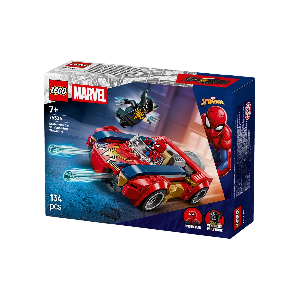 Đồ Chơi Lắp Ráp Xe Spider-Man Và Wolverine Bị Venom Hóa LEGO SUPERHEROES 76336 (134 chi tiết)