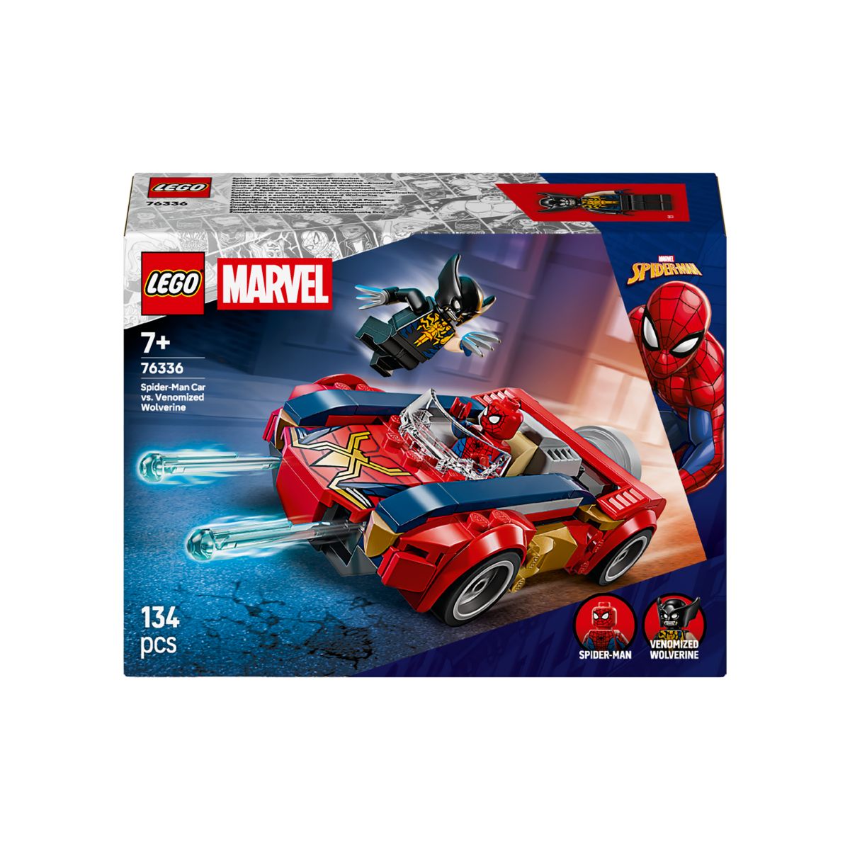 Đồ Chơi Lắp Ráp Xe Spider-Man Và Wolverine Bị Venom Hóa LEGO SUPERHEROES 76336 (134 chi tiết)