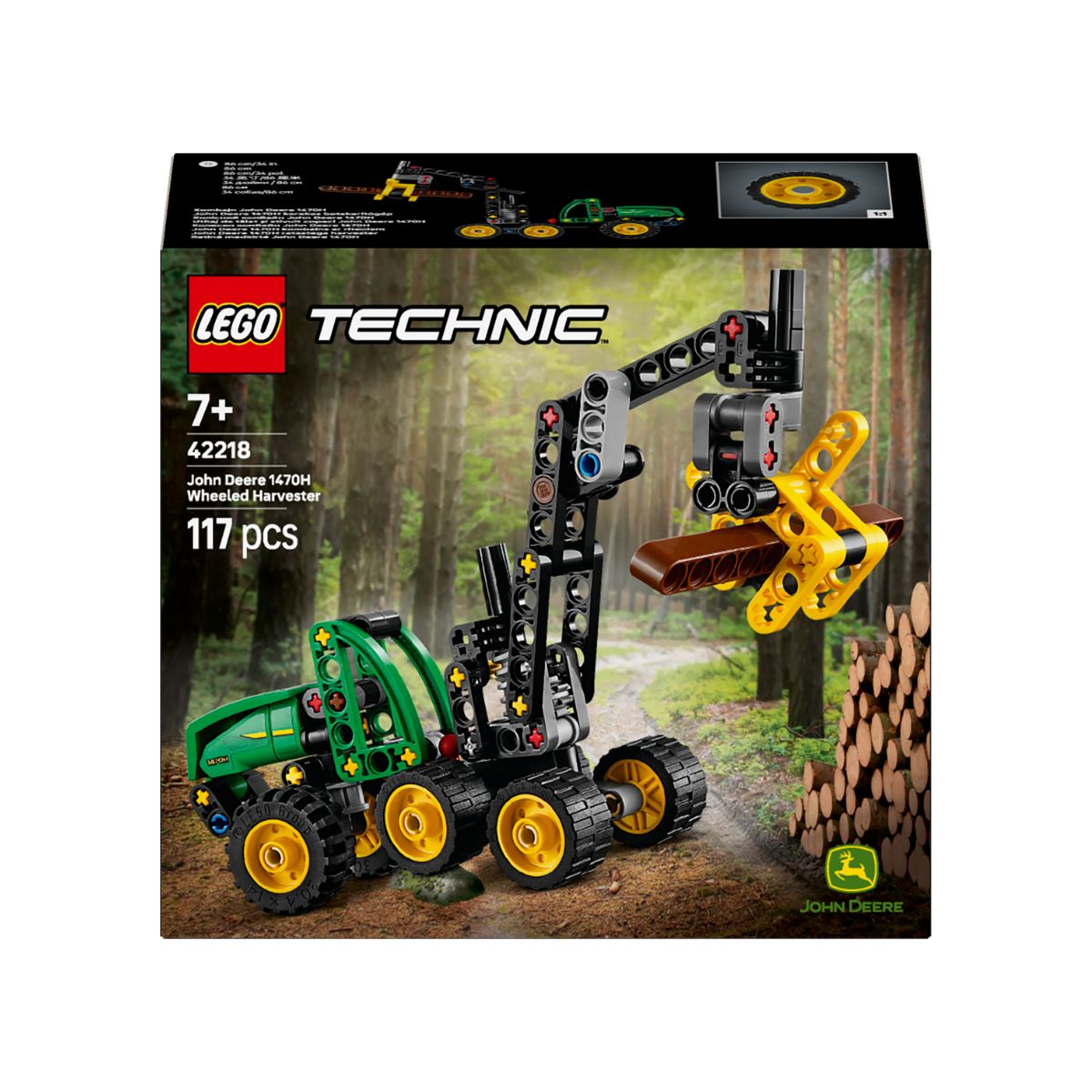 Đồ Chơi Lắp Ráp Xe Thu Hoạch Gỗ John Deere LEGO TECHNIC 42218 (117 chi tiết)