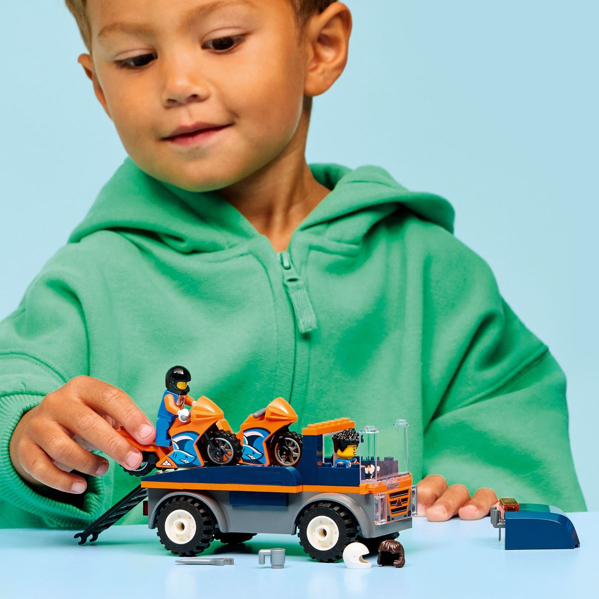 Đồ Chơi Lắp Ráp Xe Vận Chuyển Mô Tô Chuyên Dụng LEGO CITY 60491 (88 chi tiết)