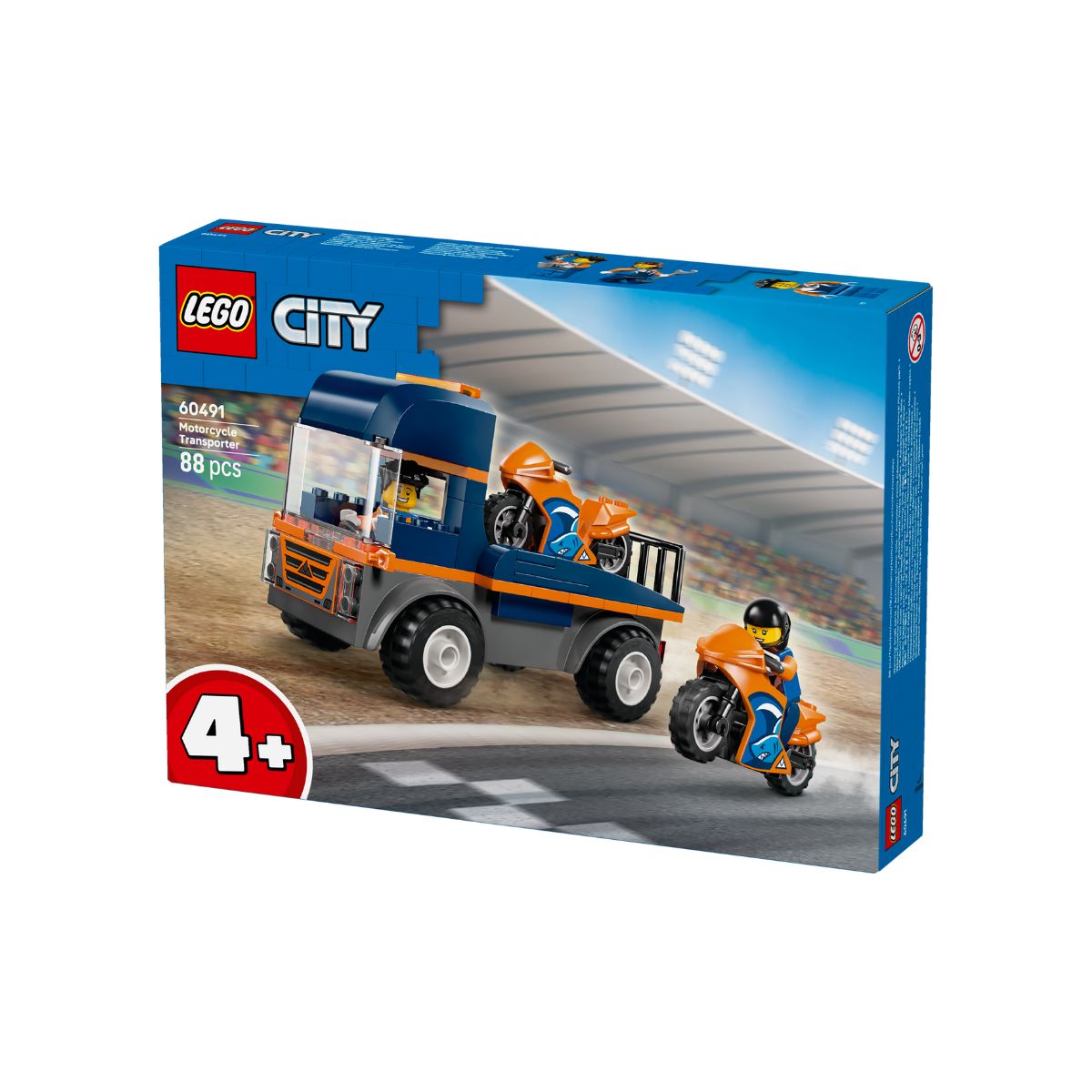 Đồ Chơi Lắp Ráp Xe Vận Chuyển Mô Tô Chuyên Dụng LEGO CITY 60491 (88 chi tiết)