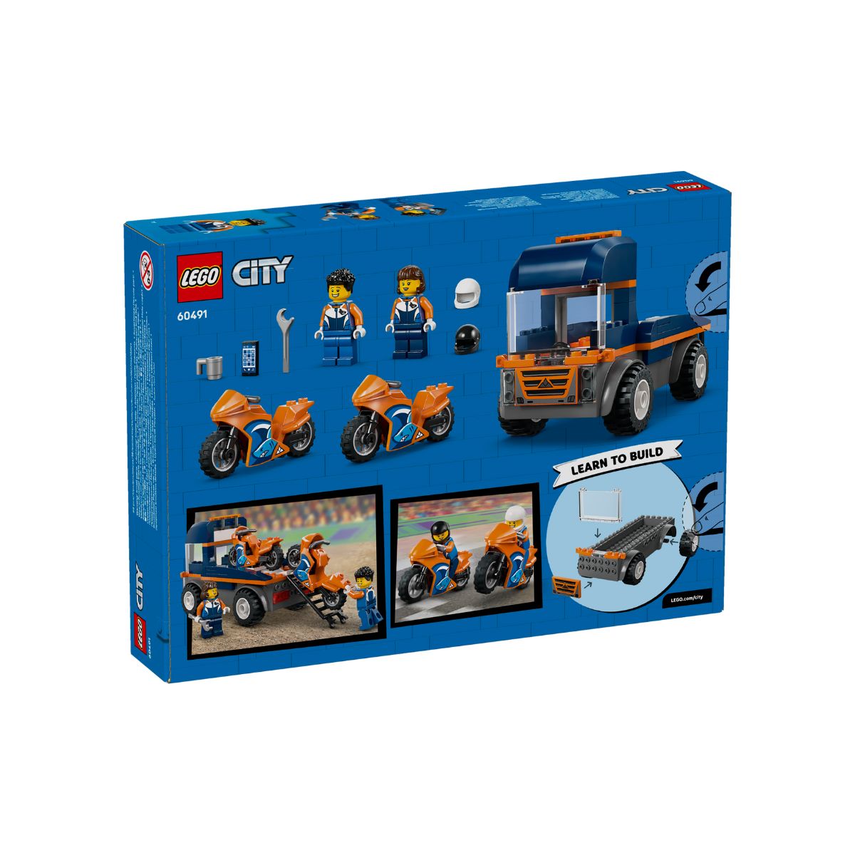 Đồ Chơi Lắp Ráp Xe Vận Chuyển Mô Tô Chuyên Dụng LEGO CITY 60491 (88 chi tiết)