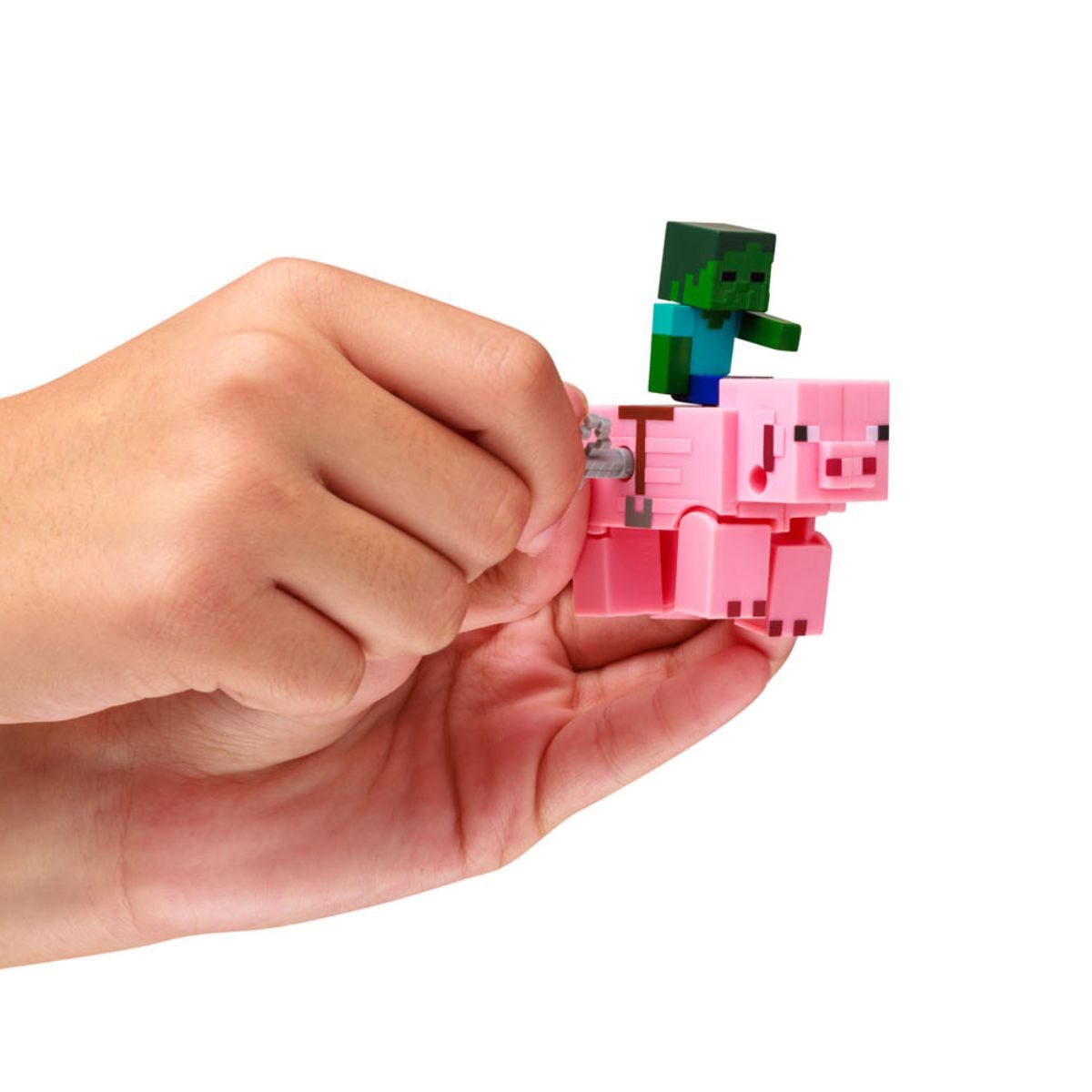 Đồ Chơi Minecraft Dây Cót Baby Zombie Cưỡi Heo MINECRAFT PMI PIG/MC1014