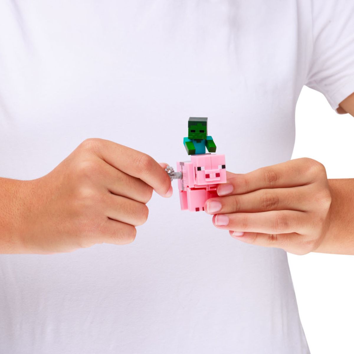 Đồ Chơi Minecraft Dây Cót Baby Zombie Cưỡi Heo MINECRAFT PMI PIG/MC1014