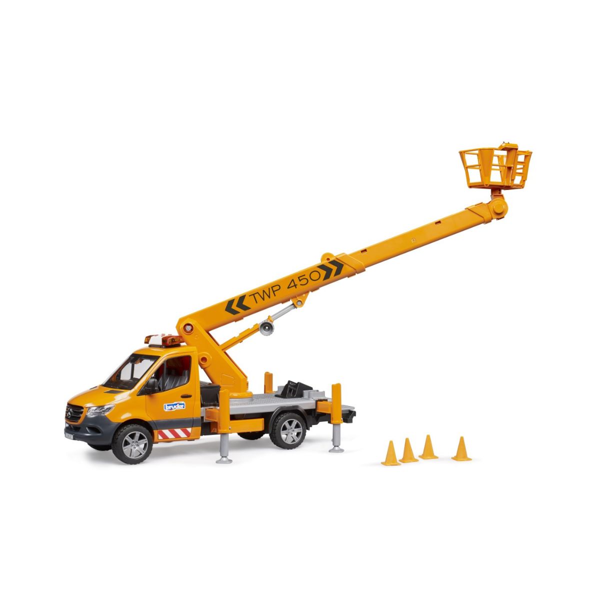Đồ Chơi Mô Hình: Xe MB Sprinter Giàn Nâng Có Đèn Và Âm Thanh Bruder BRU02679