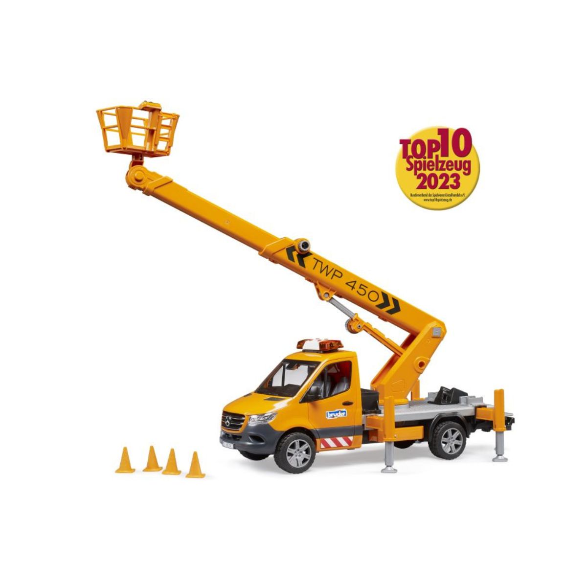 Đồ Chơi Mô Hình: Xe MB Sprinter Giàn Nâng Có Đèn Và Âm Thanh Bruder BRU02679