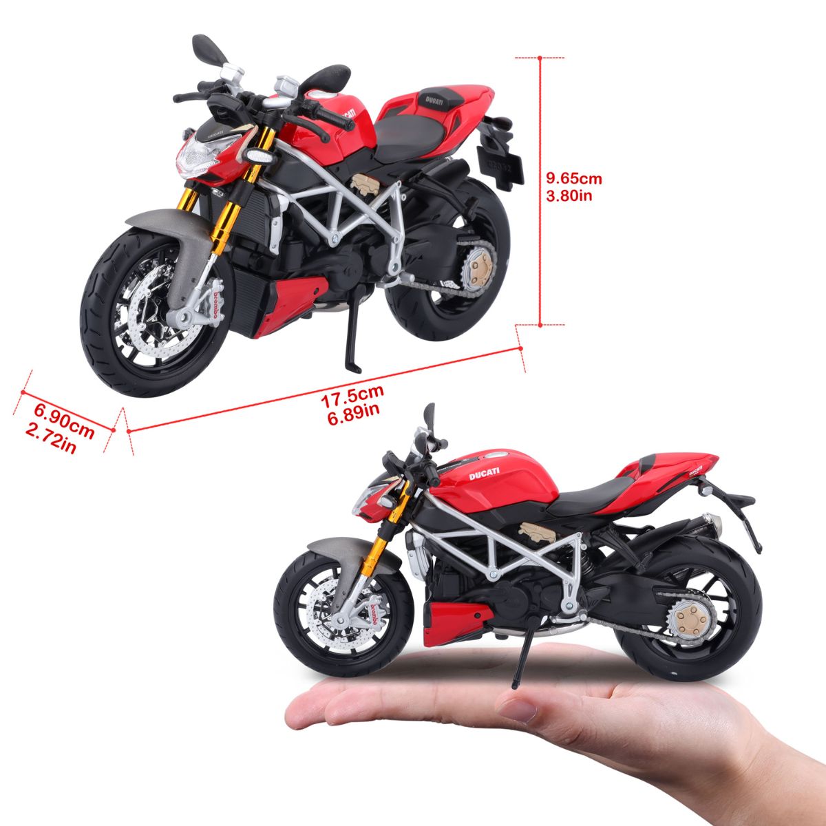 Đồ Chơi Mô Hình Xe Mô Tô 1:12 Dòng Ducati Super Naked S MAISTO 11024RED/MT31101