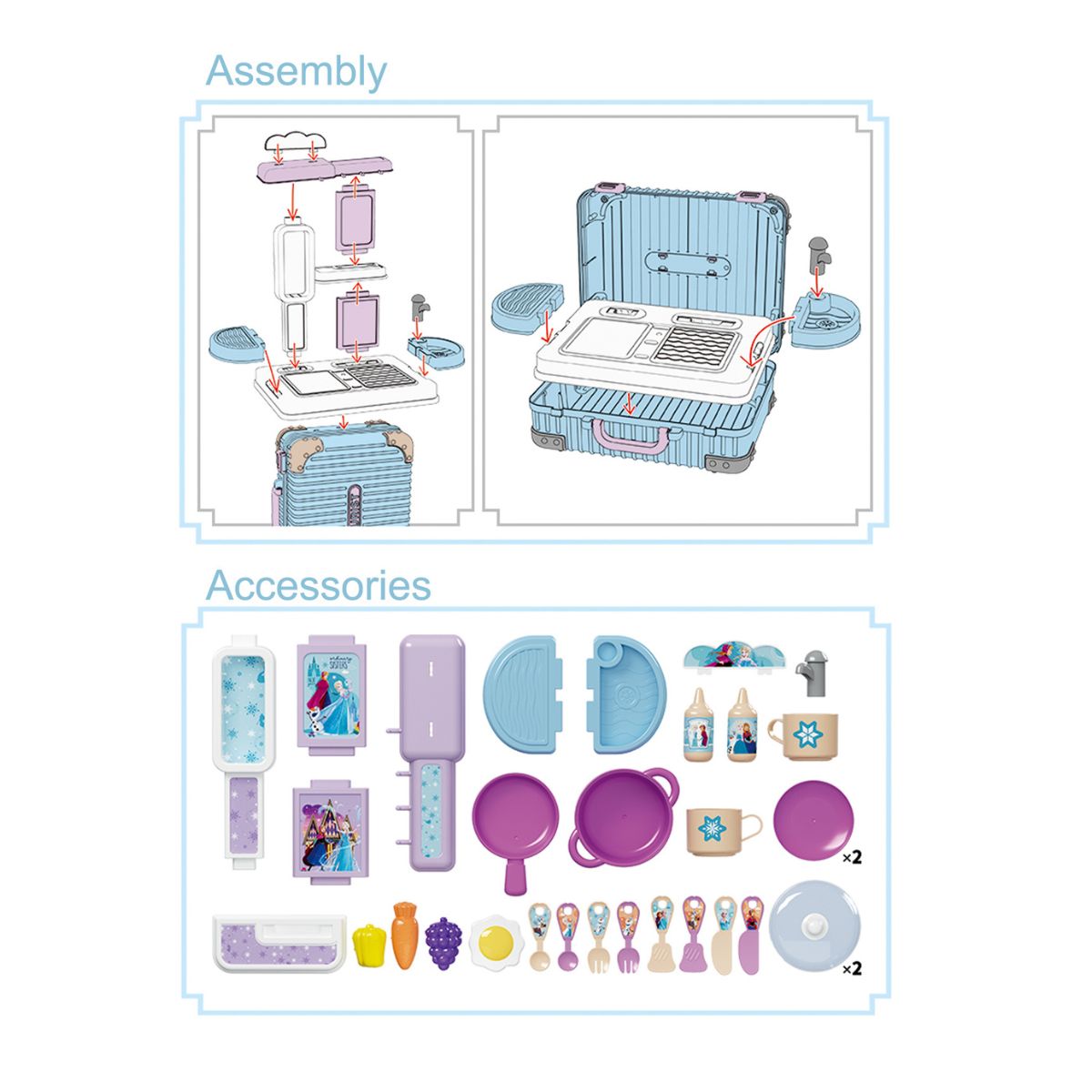 Đồ Chơi Nhà Bếp Dáng Vali 3 Trong 1 Frozen SWEET HEART SH8-301A