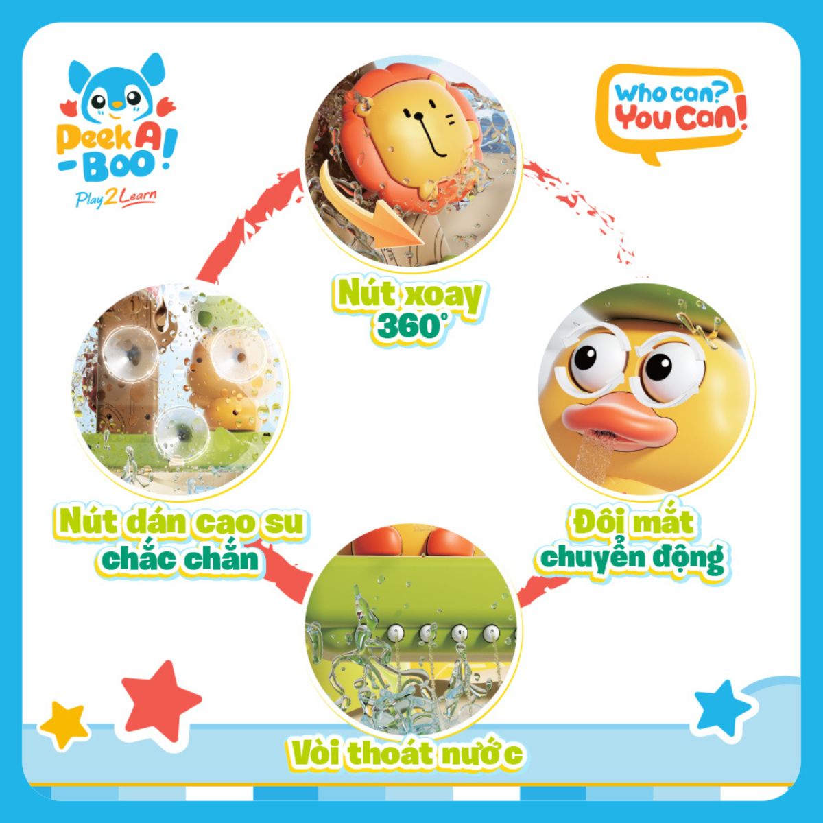 Đồ Chơi Nhà Tắm Vịt Vàng PEEK A BOO PAB069