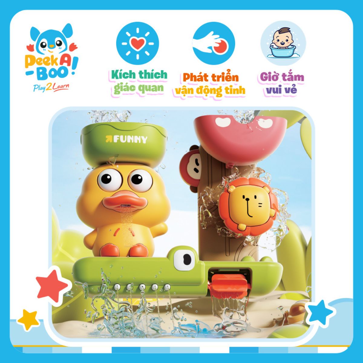 Đồ Chơi Nhà Tắm Vịt Vàng PEEK A BOO PAB069