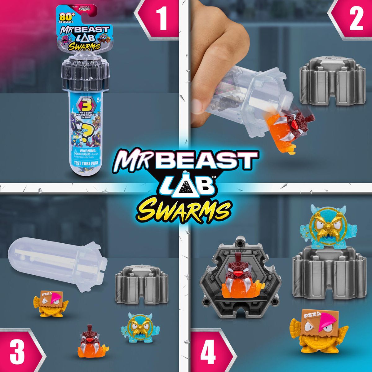 Đồ Chơi Ống Thí Nghiệm Series 4 - 3 Sinh Vật MRBEAST LAB 24871