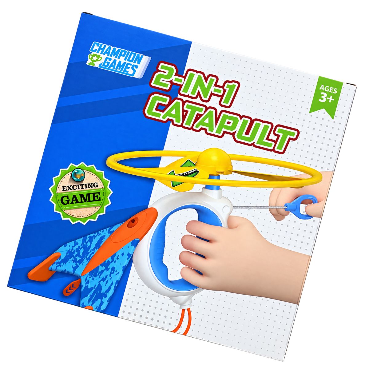 Đồ Chơi Phóng Máy Bay Và Chong Chóng 2 Trong 1 Màu Xanh CHAMPION GAMES CPG008-BL