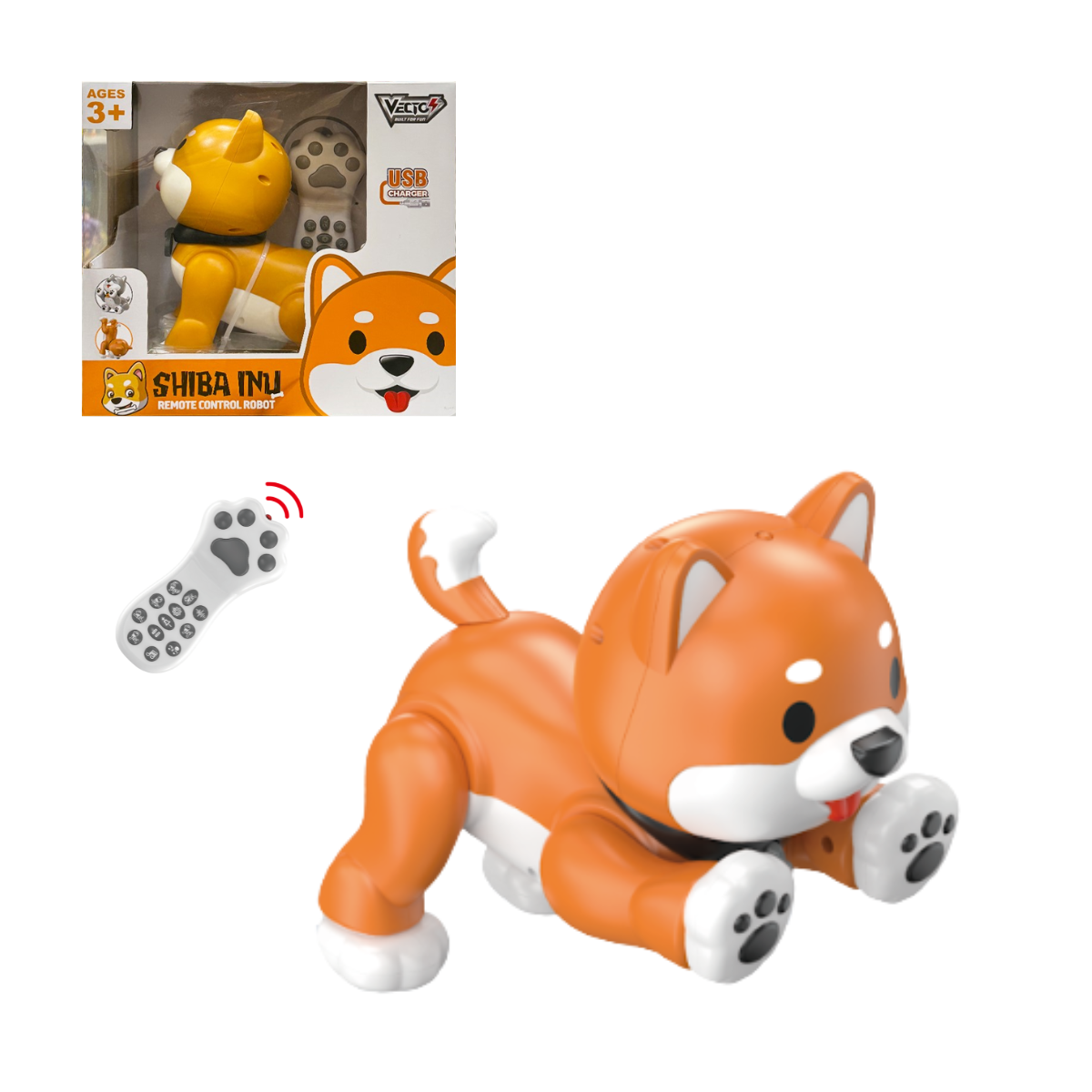 Đồ Chơi Robot Chú Chó Shiba Năng Động Điều Khiển Từ Xa (Nâu) VECTO VTK47