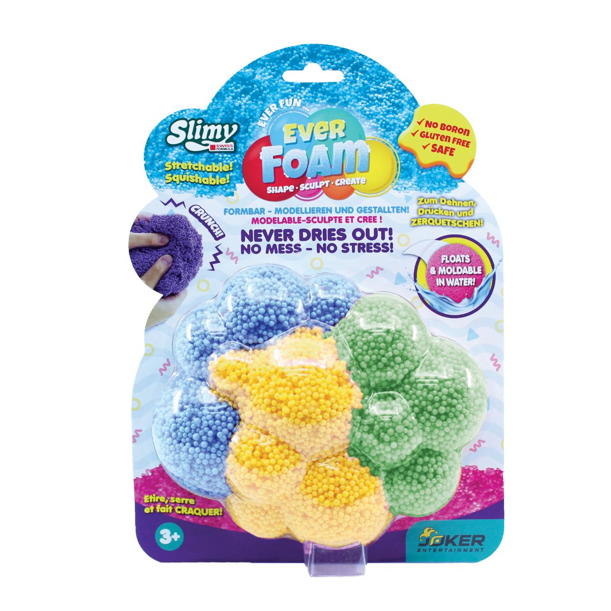 Đồ Chơi Sáng Tạo Slimy Foam_Slime Xốp 3 Màu Xanh Dương-Vàng-Xanh Lá SLIMY 38004A