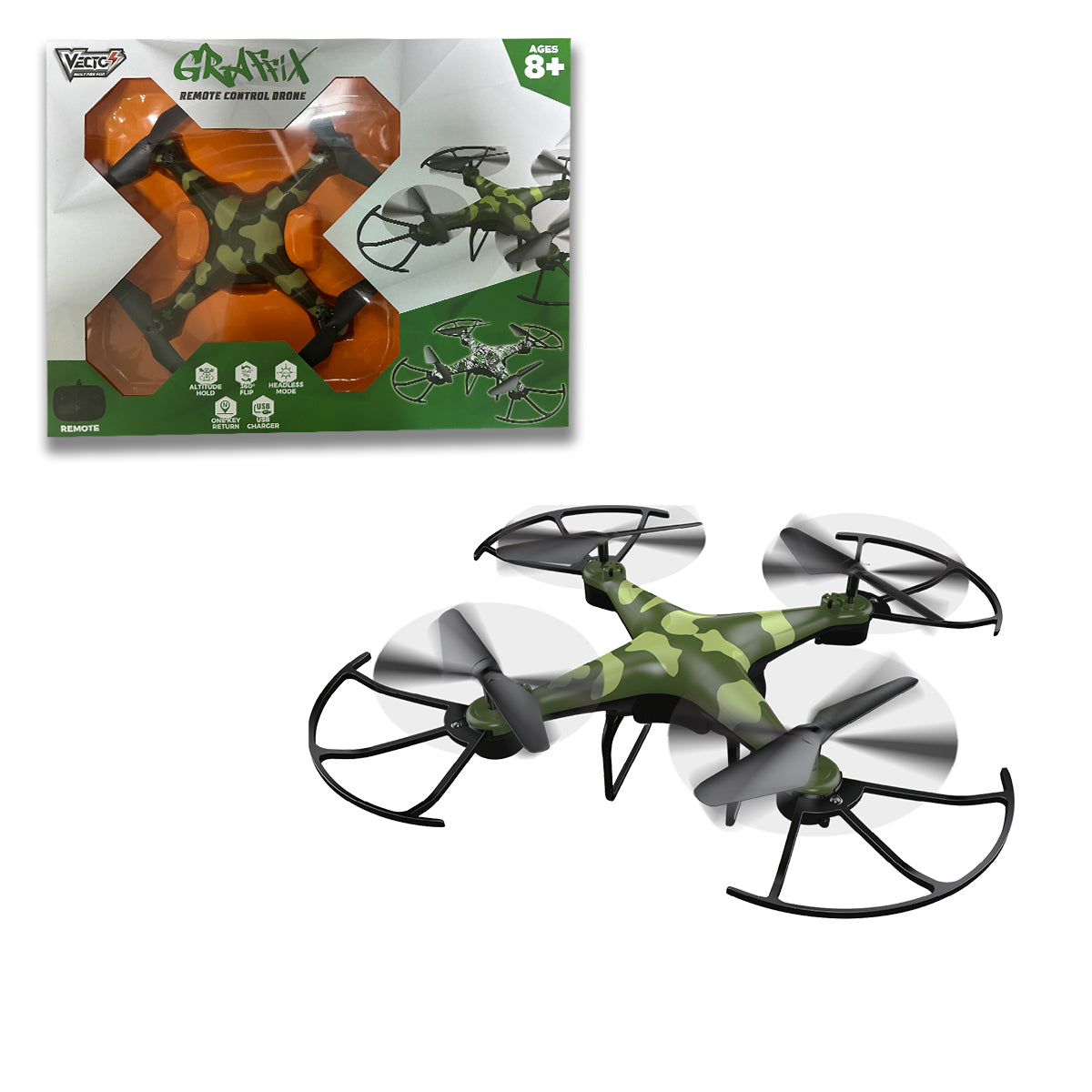 Đồ Chơi Siêu Drone Graffix Điều Khiển Từ Xa (Camo) VECTO VT33T/CM