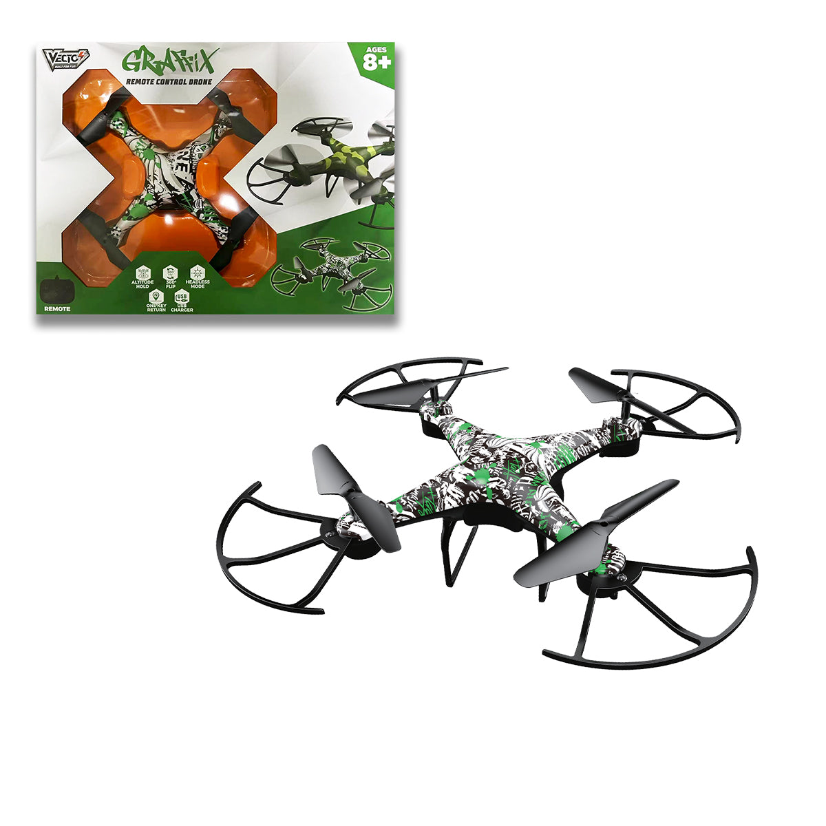 Đồ Chơi Siêu Drone Graffix Điều Khiển Từ Xa (Xanh lá) VECTO VT33T/GR