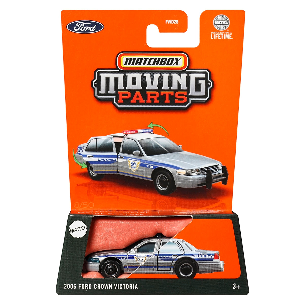 Đồ Chơi Siêu Xe Cảnh Sát Ford Crown Victoria 2006 MATCHBOX Moving Parts JBW82/FWD28