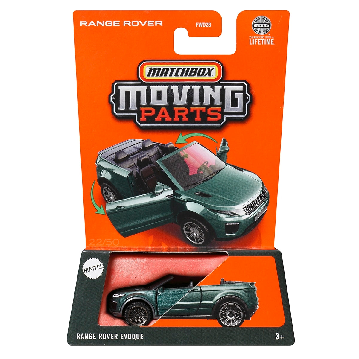 Đồ Chơi Siêu Xe Range Rover Evoque 2016 MATCHBOX Moving Parts JBW87/FWD28