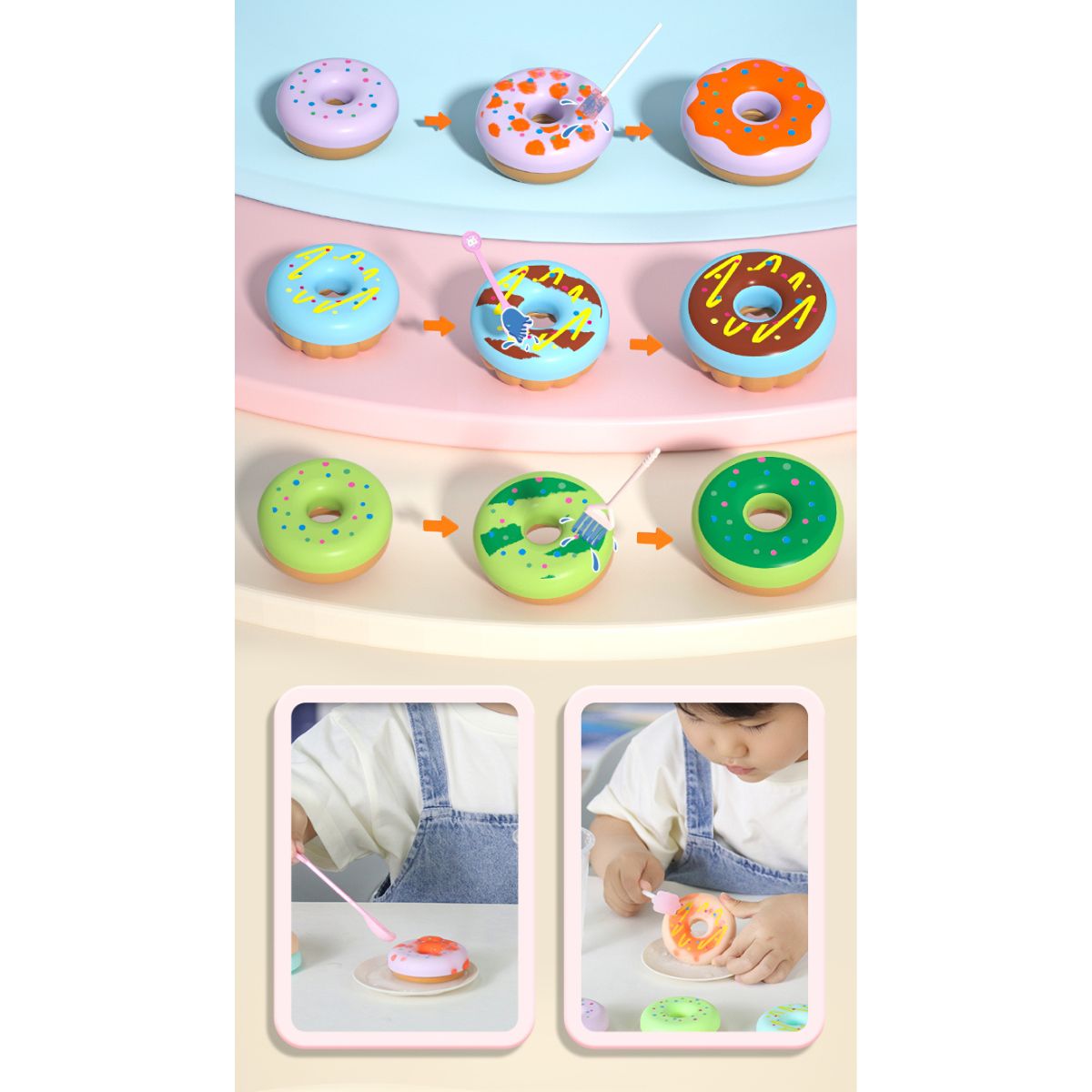 Đồ Chơi Thức Ăn Đổi Màu - Bánh Donut SWEET HEART B1014
