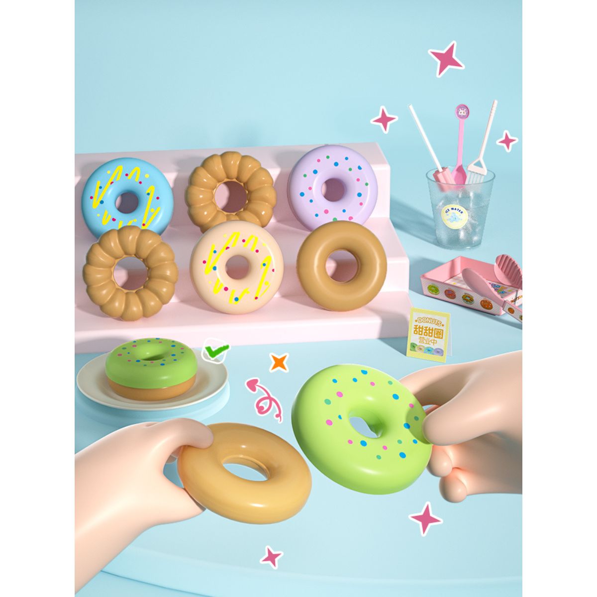 Đồ Chơi Thức Ăn Đổi Màu - Bánh Donut SWEET HEART B1014