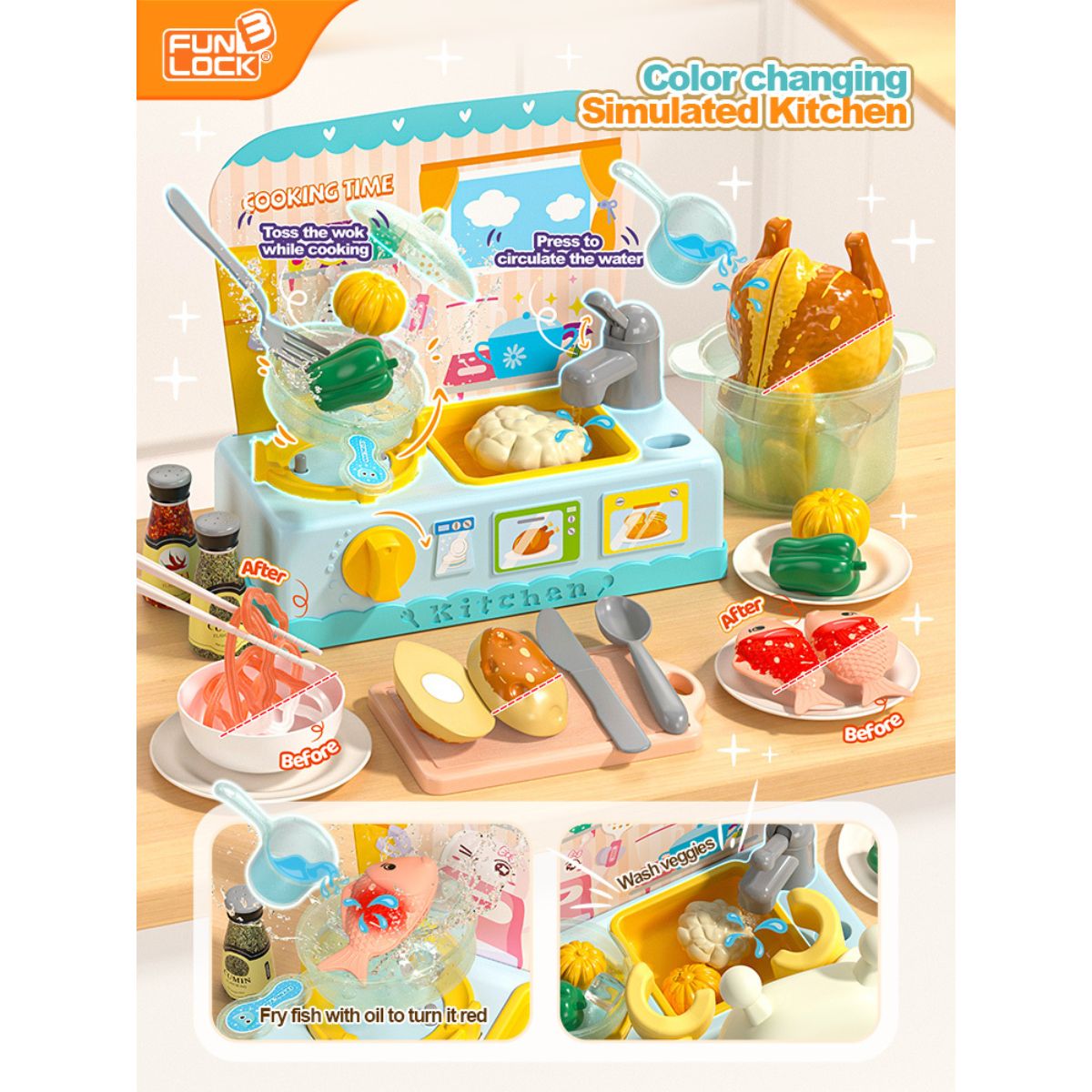 Đồ Chơi Thức Ăn Đổi Màu - Nhà Bếp Tiện Lợi SWEET HEART B1018