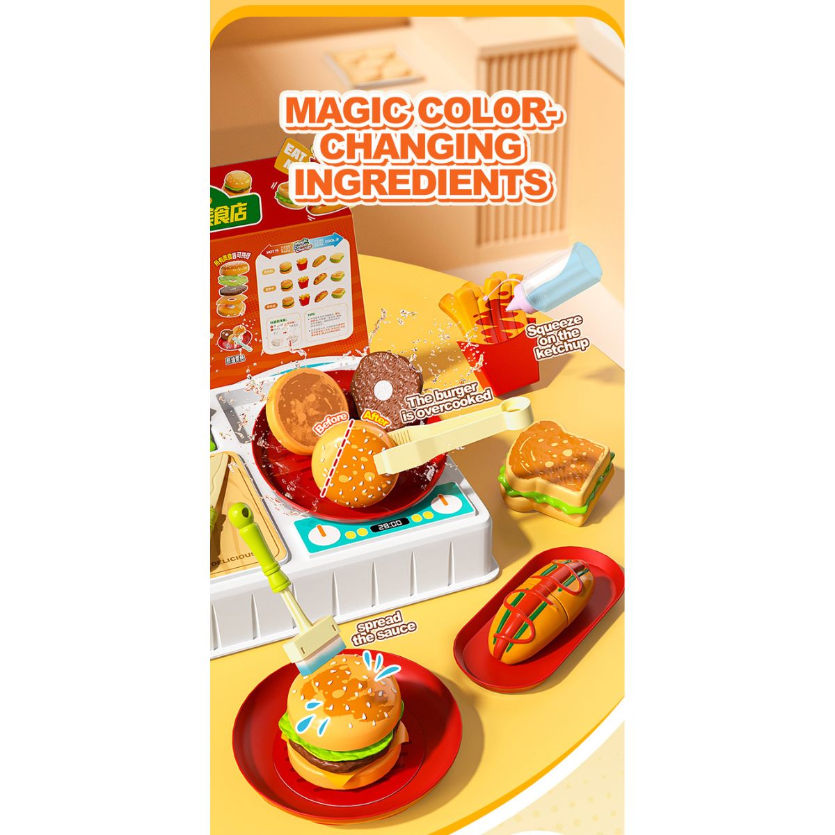 Đồ Chơi Thức Ăn Đổi Màu - Thức Ăn Nhanh SWEET HEART  B1019