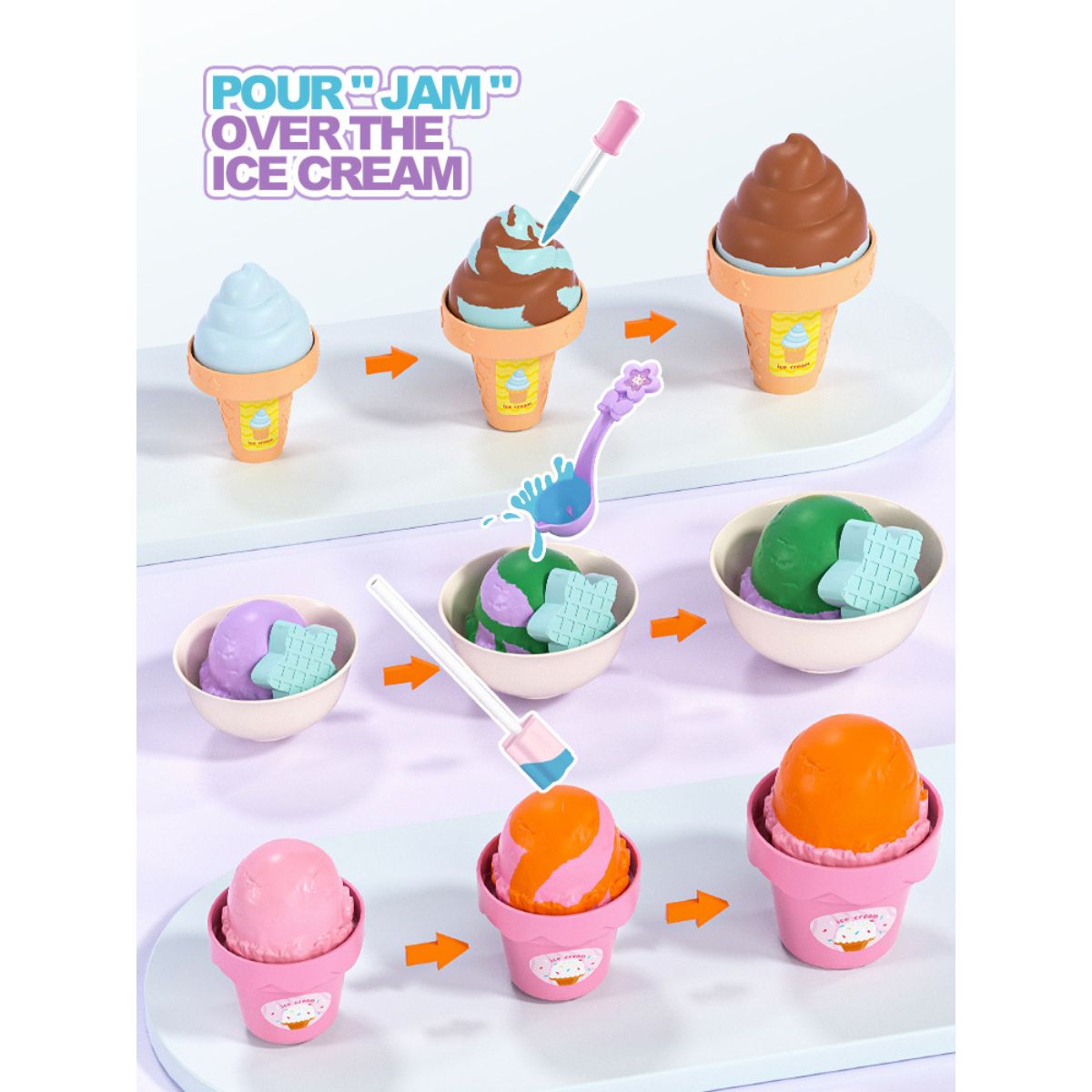 Đồ Chơi Thức Ăn Đổi Màu - Tiệm Kem SWEET HEART B1017