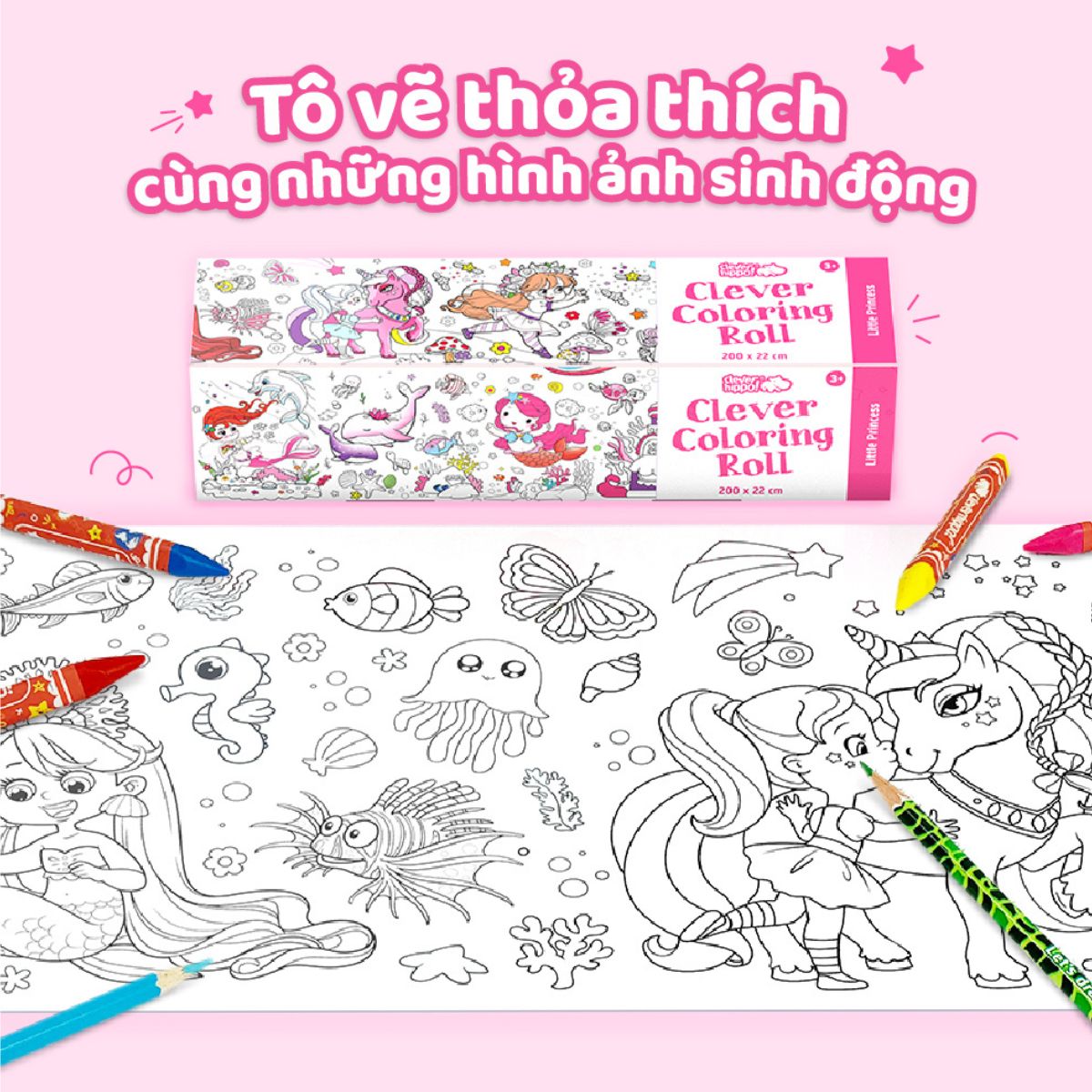 Sách Tô Màu Dạng Cuộn - Little Princess CLEVER HIPPO CR03