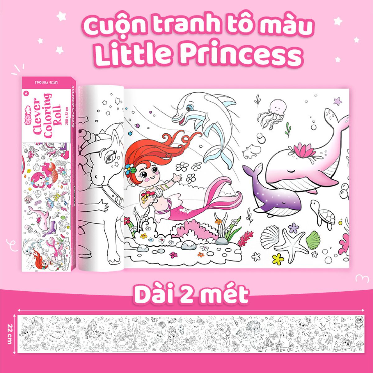 Sách Tô Màu Dạng Cuộn - Little Princess CLEVER HIPPO CR03