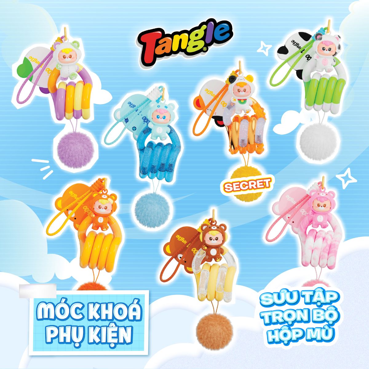 Đồ Chơi Vòng Xoắn Thư Giãn - Móc Khóa Gấu TANGLE 85735