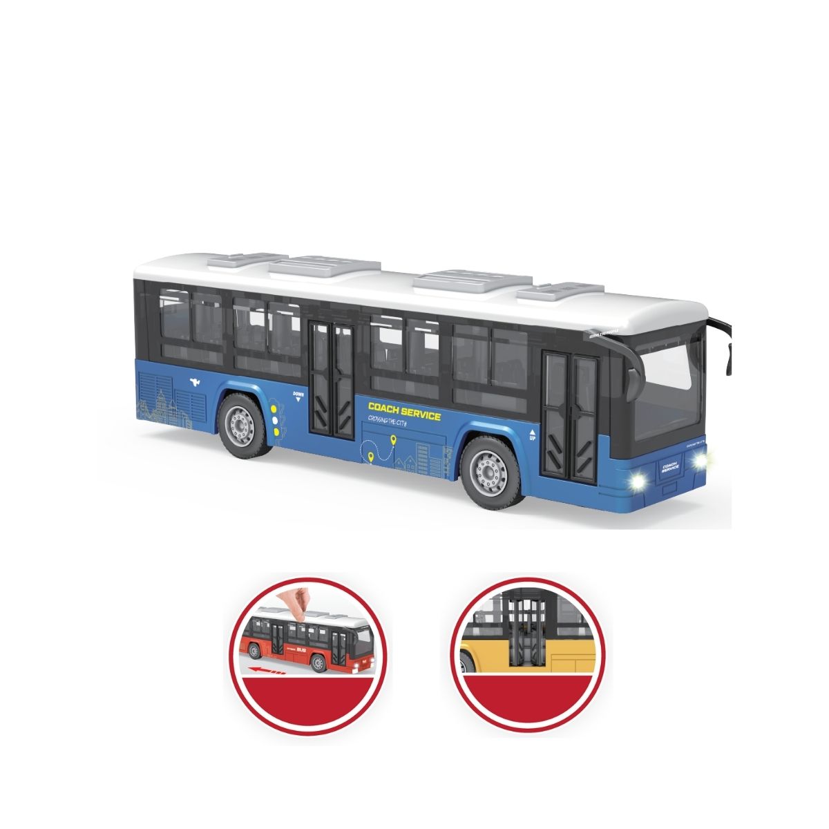 Đồ Chơi Xe Buýt Thành Phố Có Đèn Và Âm Thanh (Xanh) VECTO VT0771A