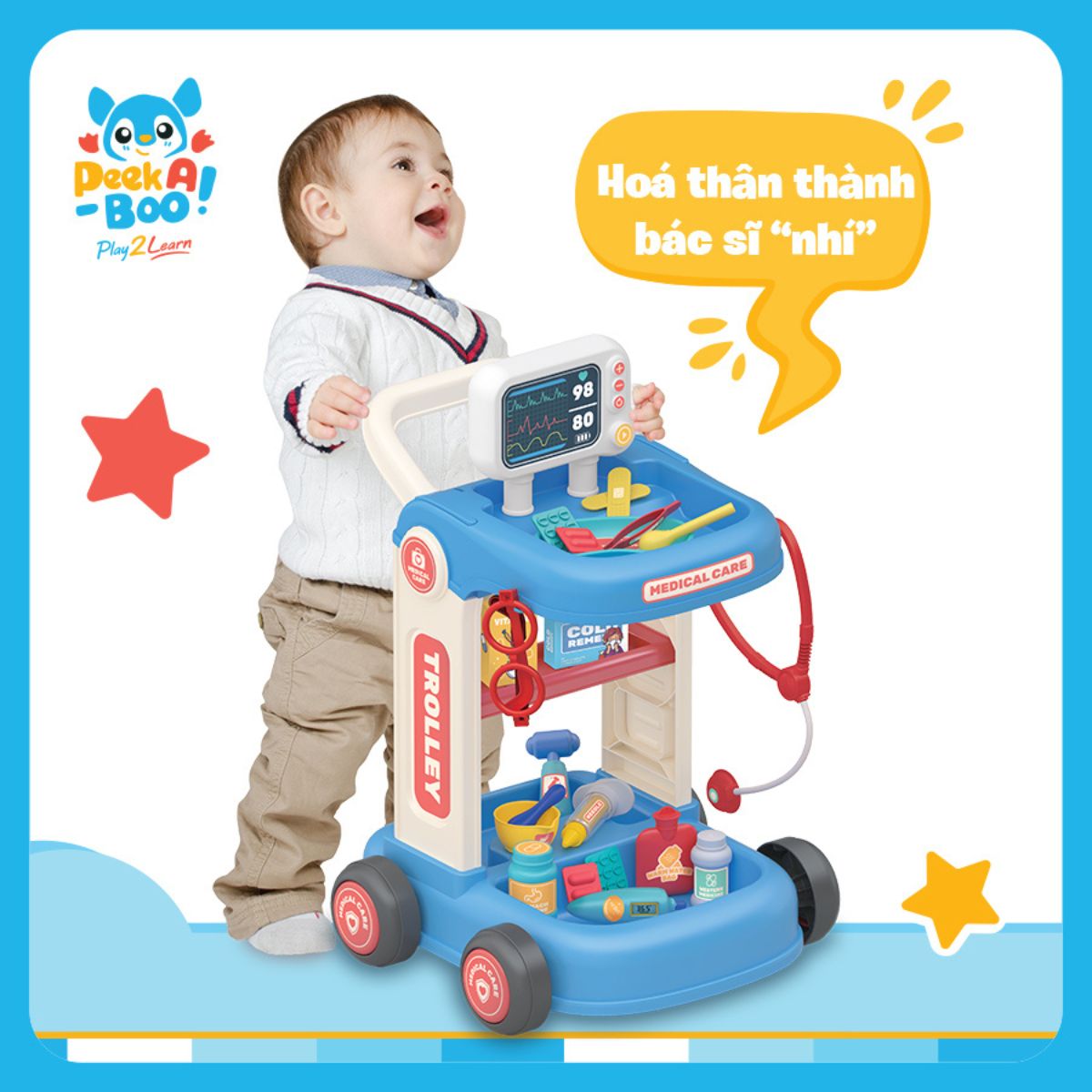Đồ Chơi Xe Đẩy Bác Sĩ PEEK A BOO PAB057