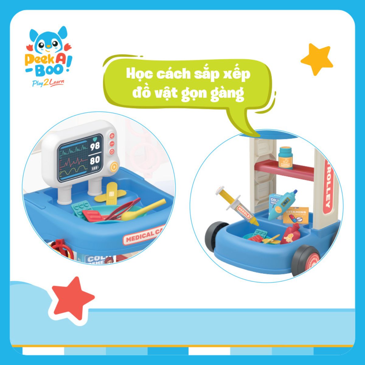 Đồ Chơi Xe Đẩy Bác Sĩ PEEK A BOO PAB057