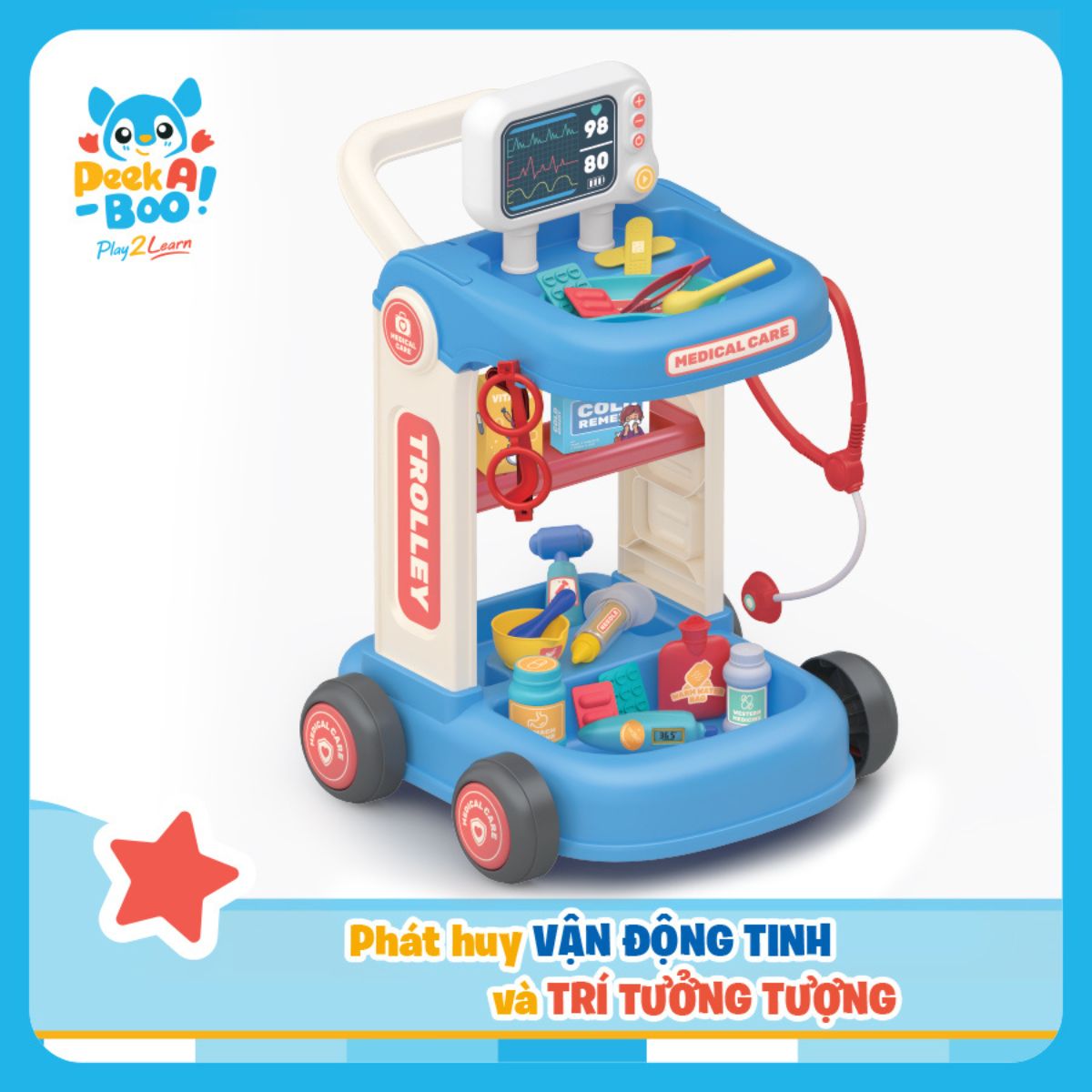 Đồ Chơi Xe Đẩy Bác Sĩ PEEK A BOO PAB057