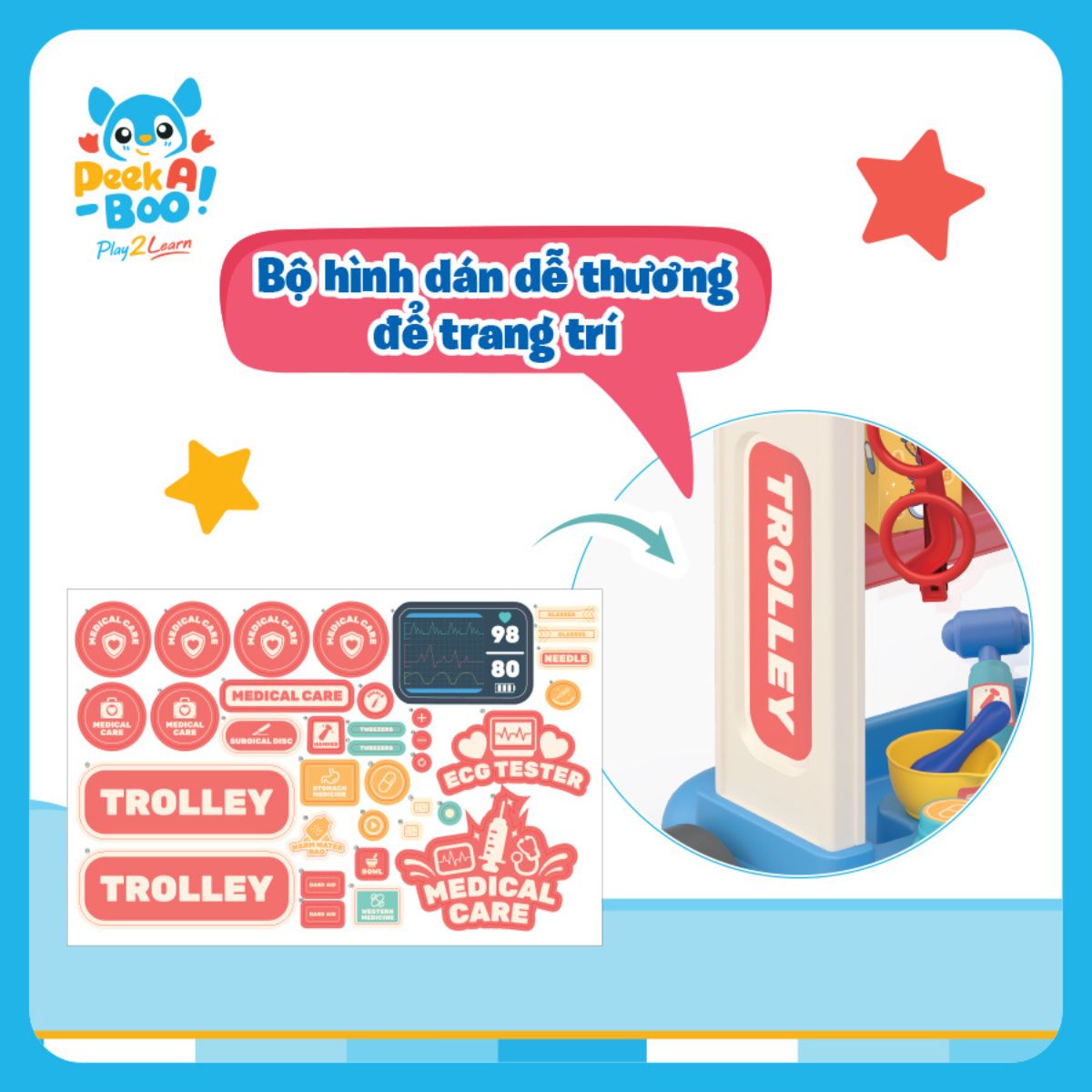 Đồ Chơi Xe Đẩy Bác Sĩ PEEK A BOO PAB057