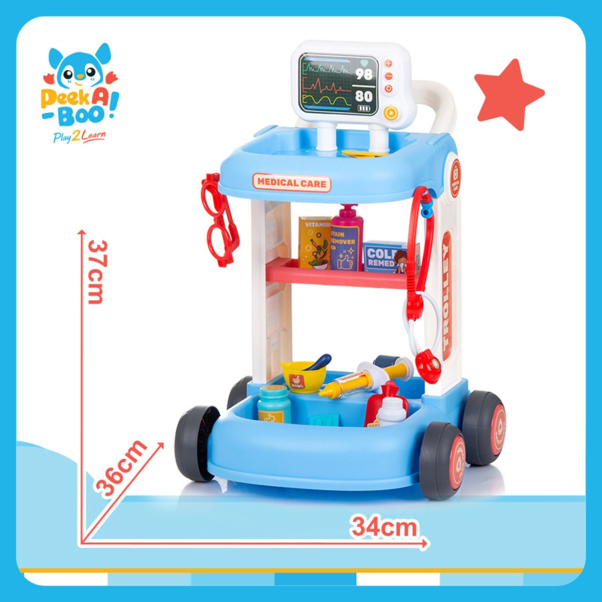 Đồ Chơi Xe Đẩy Bác Sĩ PEEK A BOO PAB057