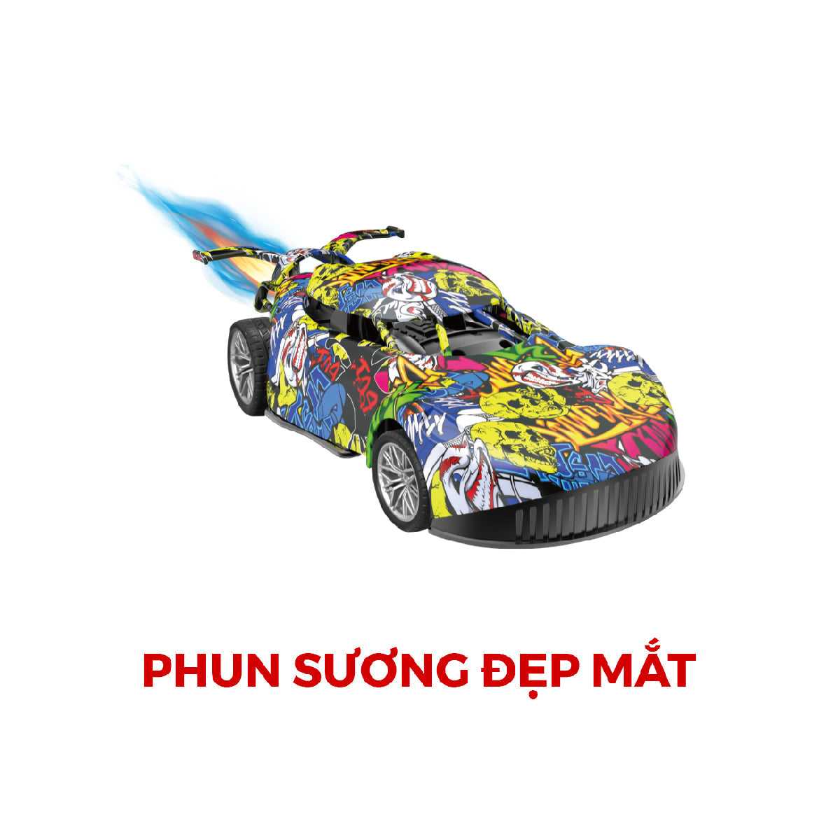 Đồ Chơi Xe Đua Graffiti Phun Sương Điều Khiển Từ Xa (Vàng) VECTO VT8673A