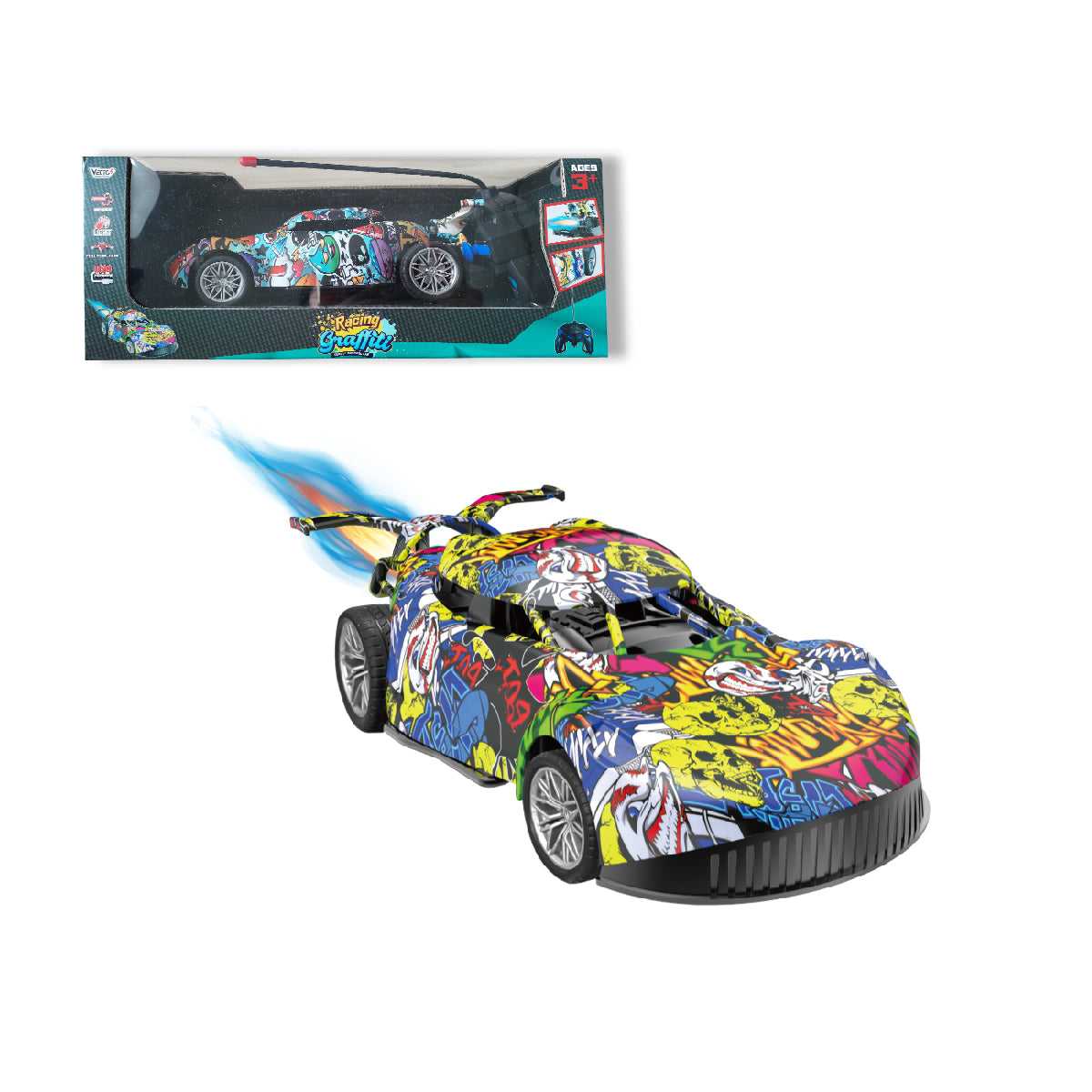 Đồ Chơi Xe Đua Graffiti Phun Sương Điều Khiển Từ Xa (Vàng) VECTO VT8673A