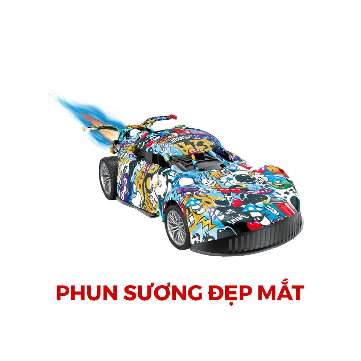 Đồ Chơi Xe Đua Graffiti Phun Sương Điều Khiển Từ Xa (Xanh) VECTO VT8673A