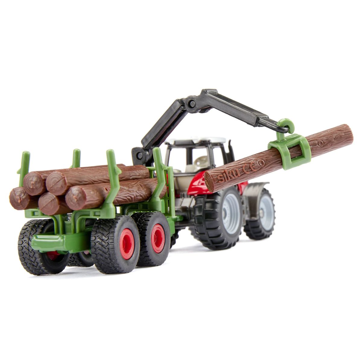 Đồ Chơi Xe Massey Ferguson Kèm Rơ-Moóc Chở Gỗ SIKU 1134