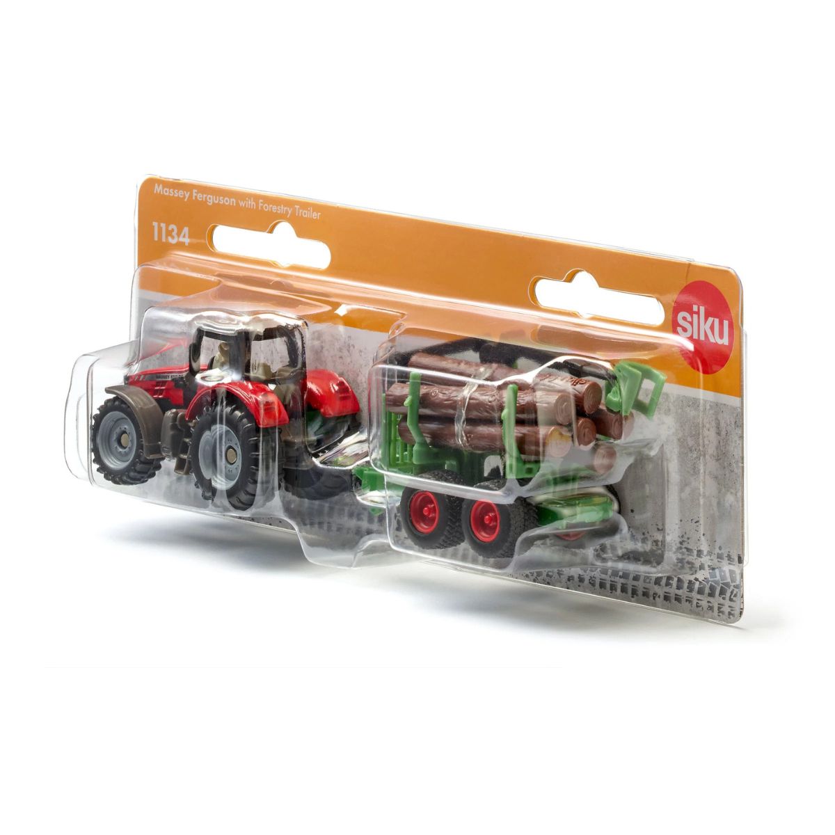 Đồ Chơi Xe Massey Ferguson Kèm Rơ-Moóc Chở Gỗ SIKU 1134