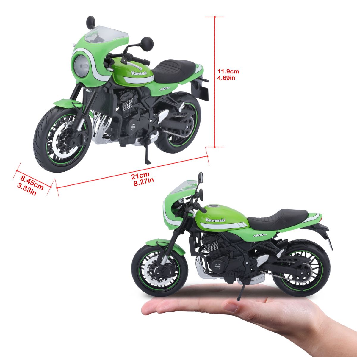 Đồ Chơi Xe Mô Hình Mô Tô Tỉ Lệ 1:12 Dòng Kawasaki Z900RS Café Xanh Lá MAISTO 18989GRN/MT31101
